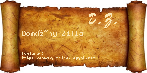 Domány Zilia névjegykártya